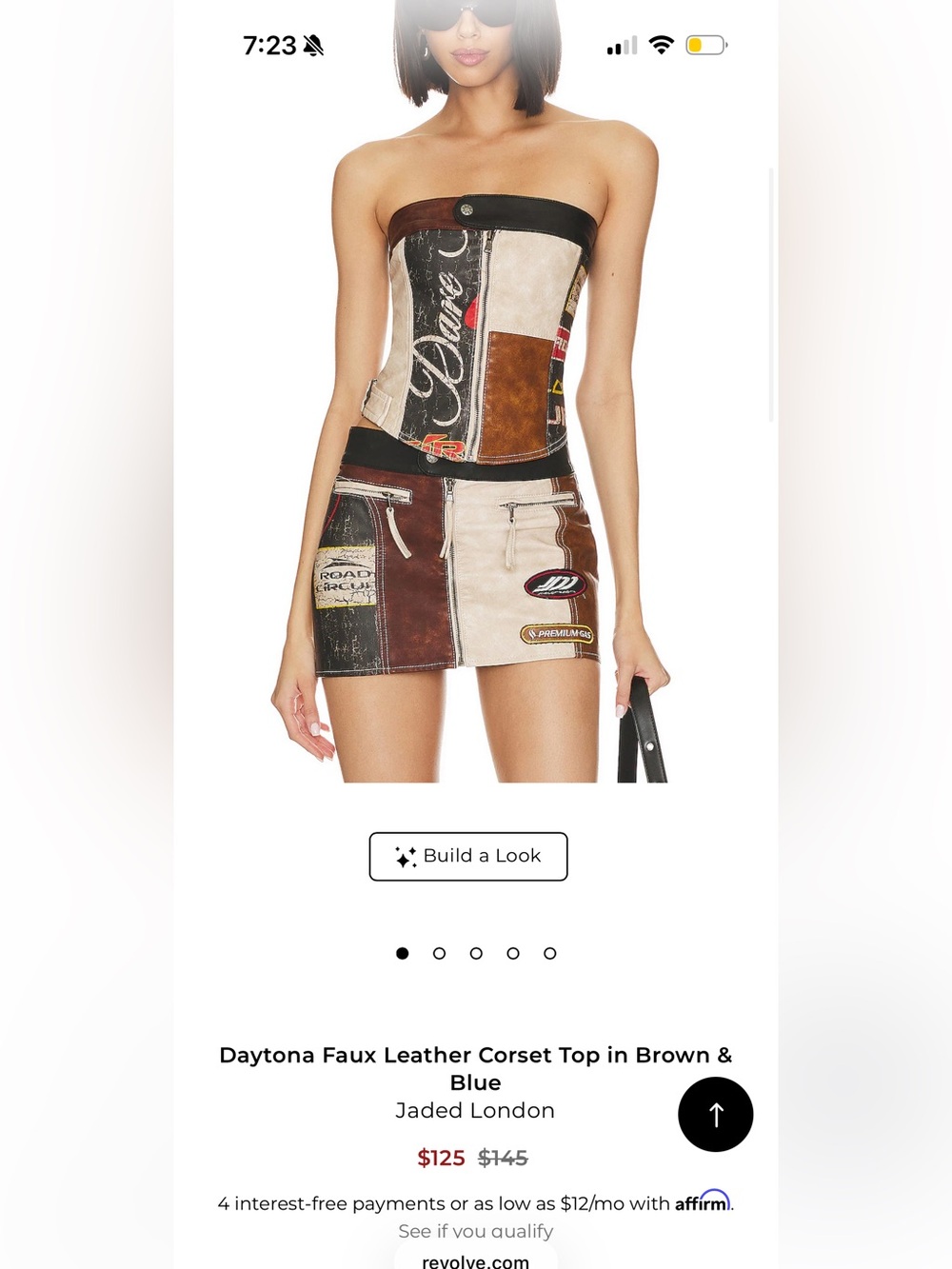 Daytona Faux Leather Corset Top in Brown